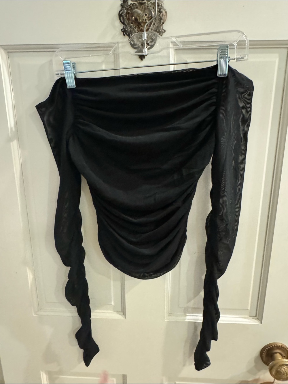 Cotton Candy Black Satin Top